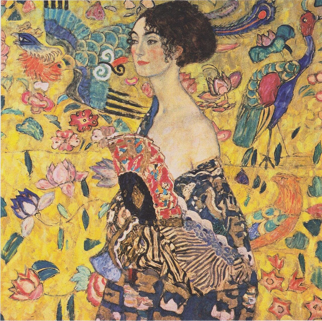 Woman With a Fan by Gustav Klimt