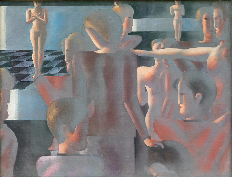 Group of Fourteen in Imaginary Architecture by Oskar Schlemmer