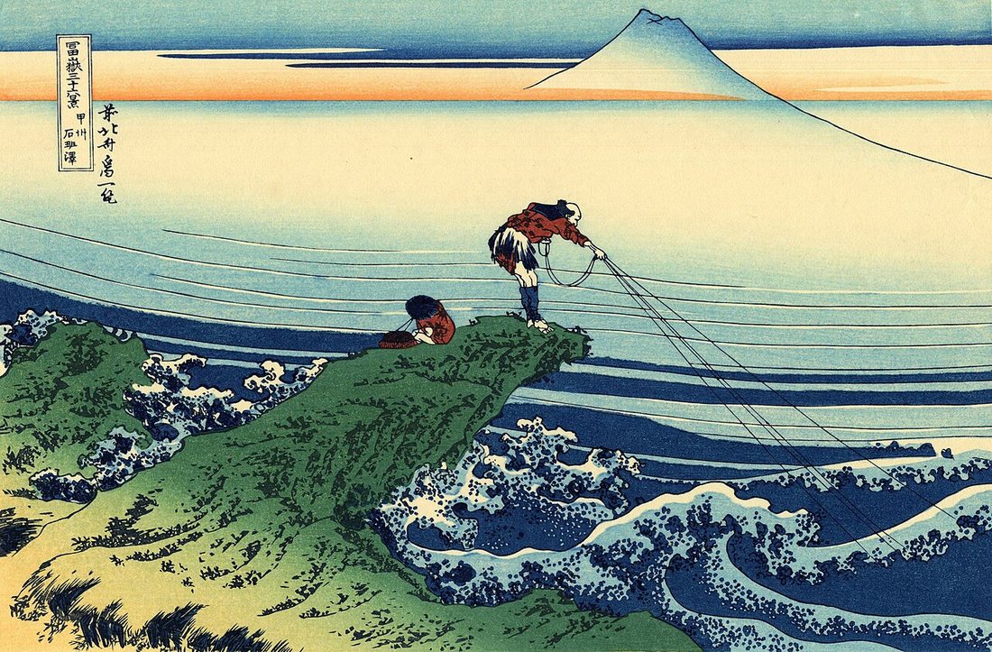 Kajikazawa in Kai province by Hokusai