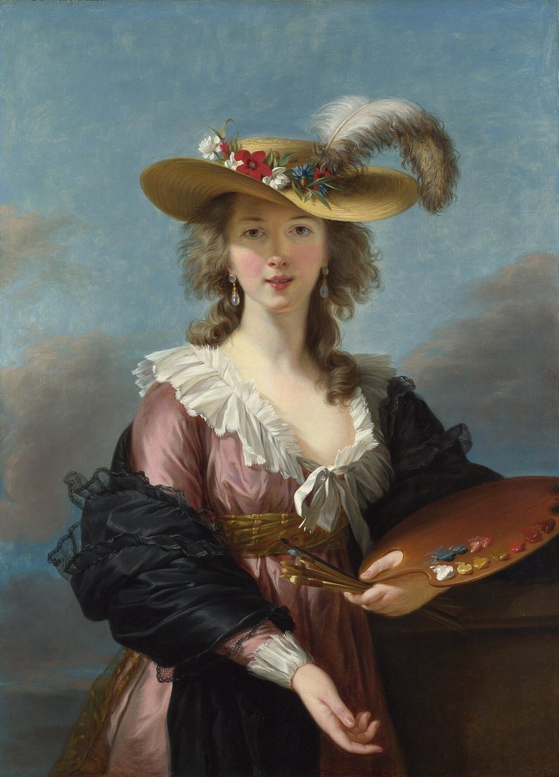 Self Portrait in a Straw Hat by Élisabeth Vigée Le Brun