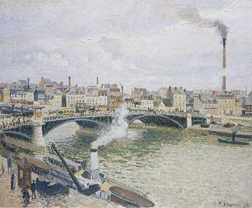 Morning, An Overcast Day, Rouen by Camille Pissarro