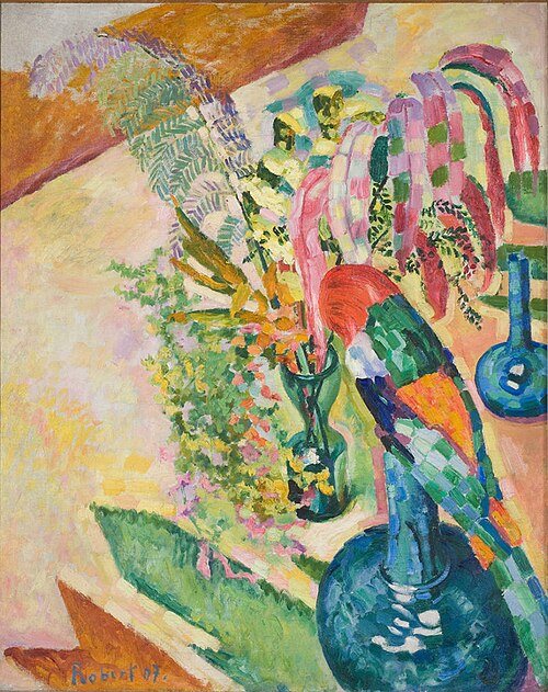 Still Life with a Parrot by Robert Delaunay