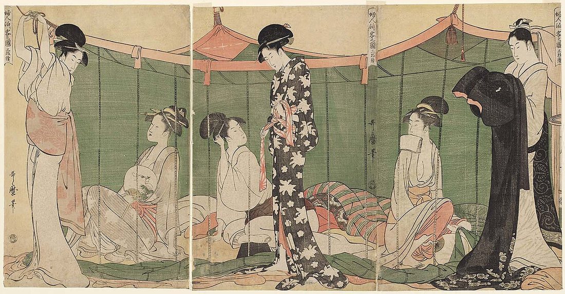 Fujin Tomari-kyaku no Zu by Kitagawa Utamaro