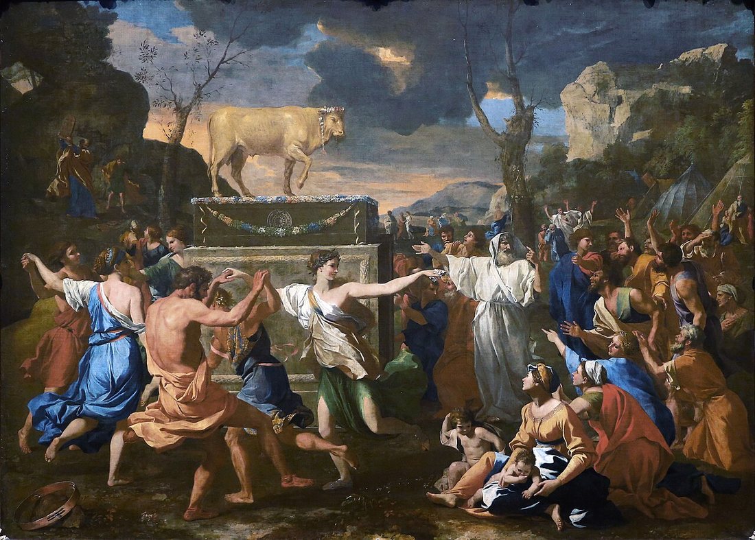 The Adoration of the Golden Calf by Nicolas Poussin