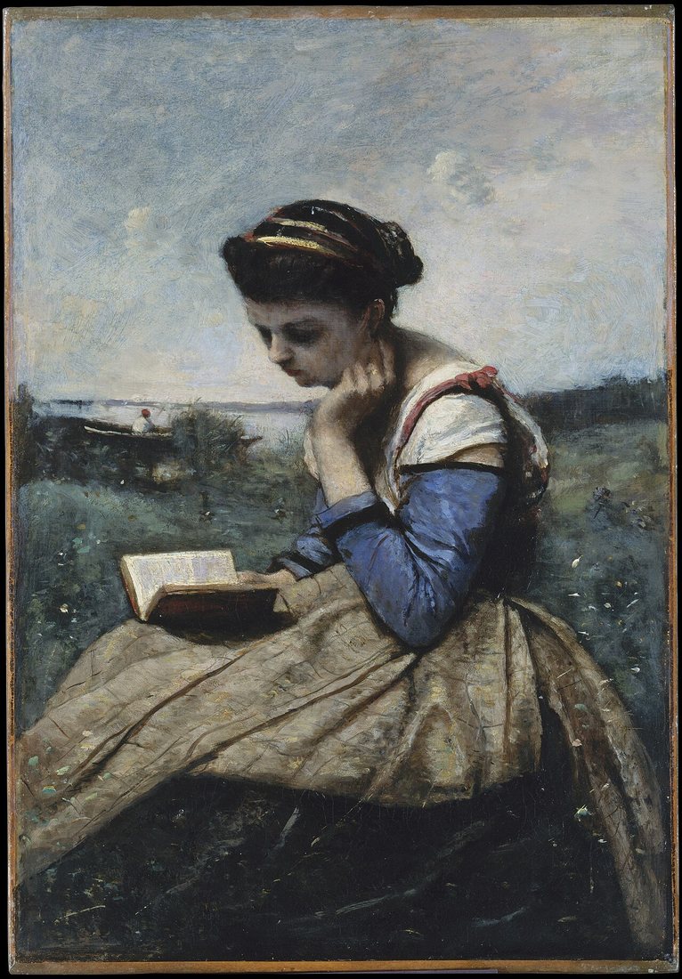 Femme Lisant by Jean-Baptiste-Camille Corot