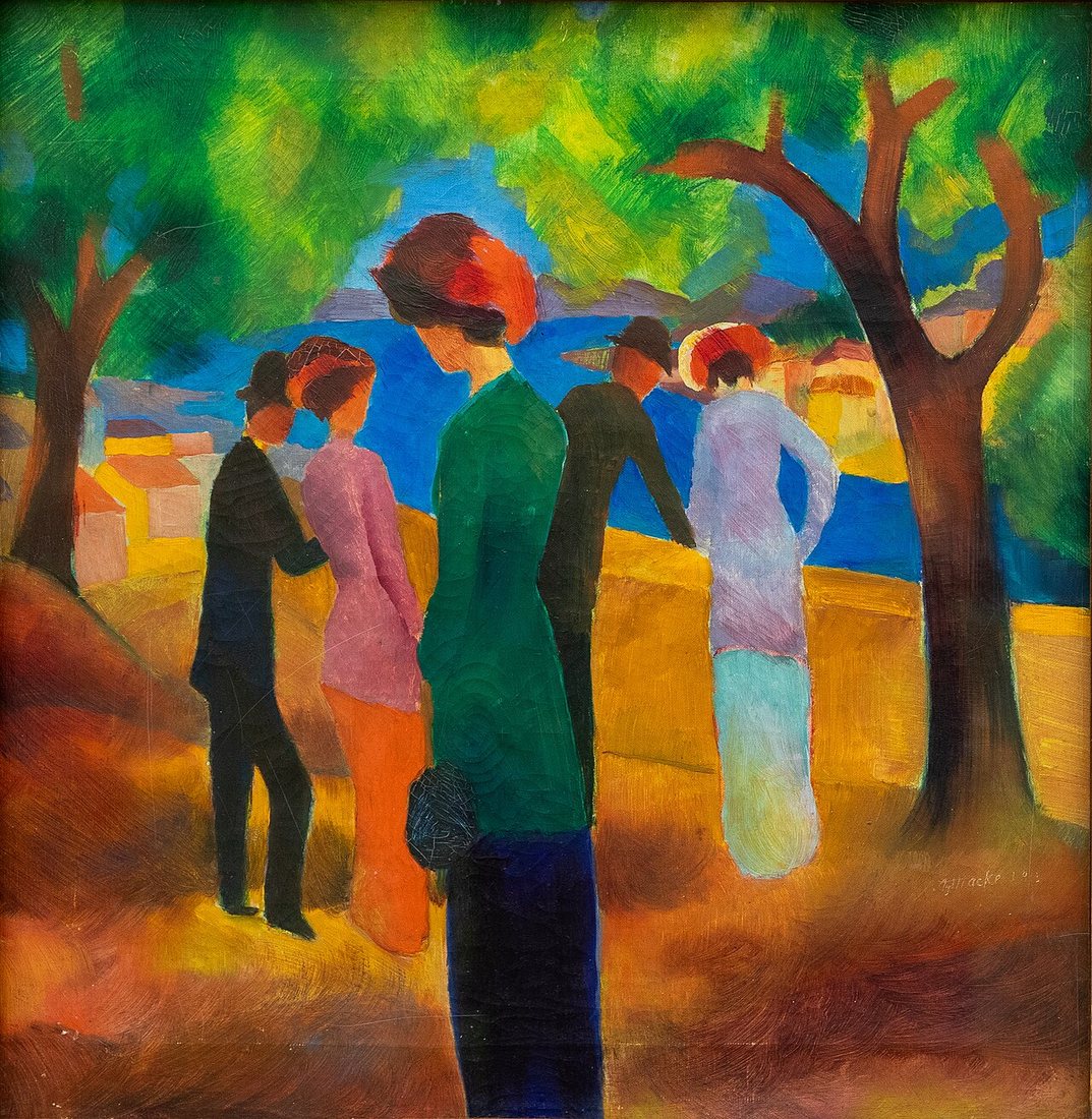 Woman in Green Jacket by August Macke
