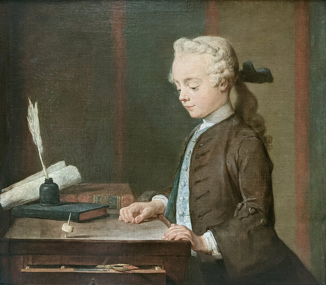 Boy with a Spinning-Top by Jean Siméon Chardin